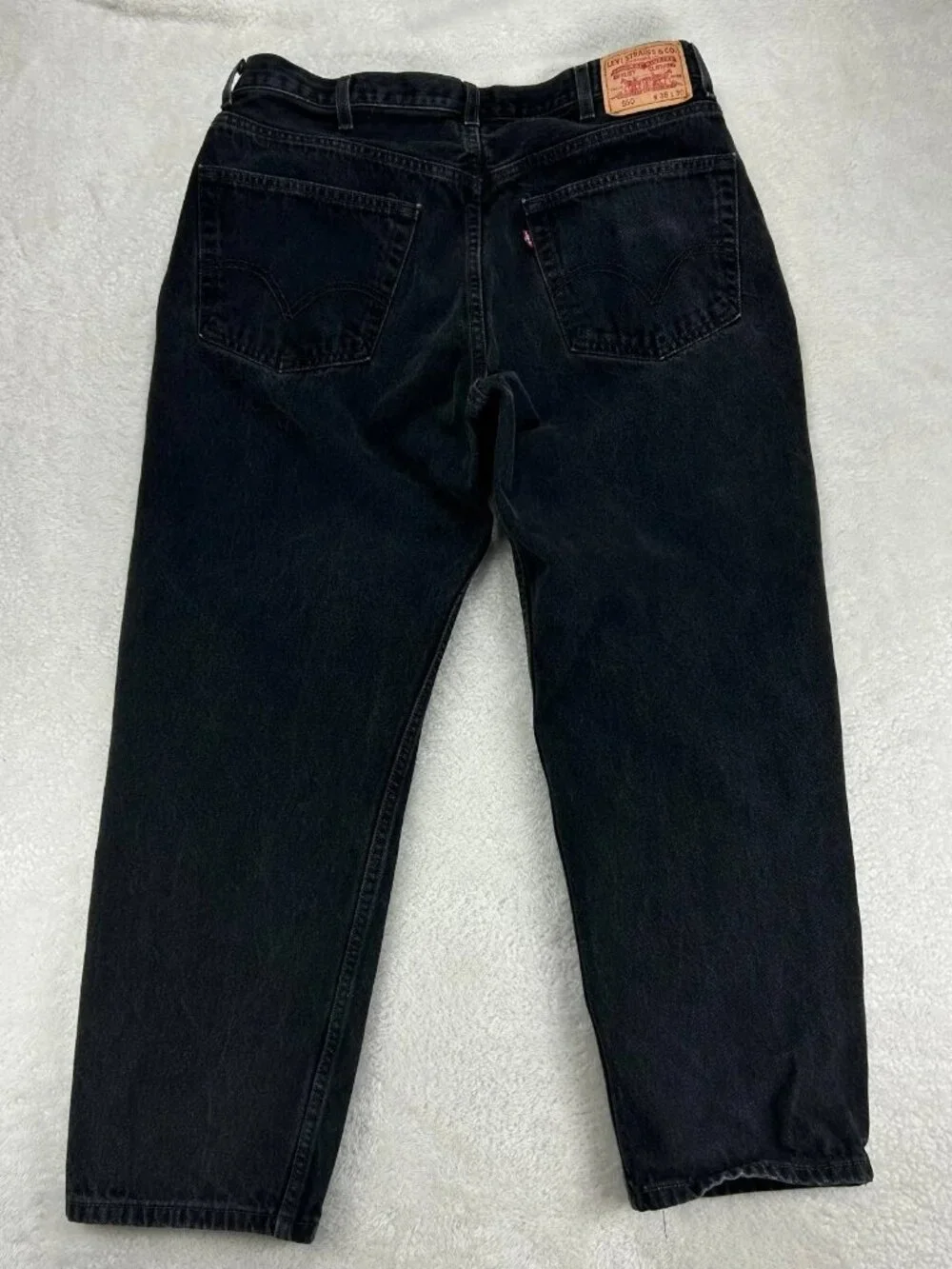 Vintage Levi's 550 Black Jeans Mens 36x30 Tapered Leg Denim Relaxed Fit 5-Pocket